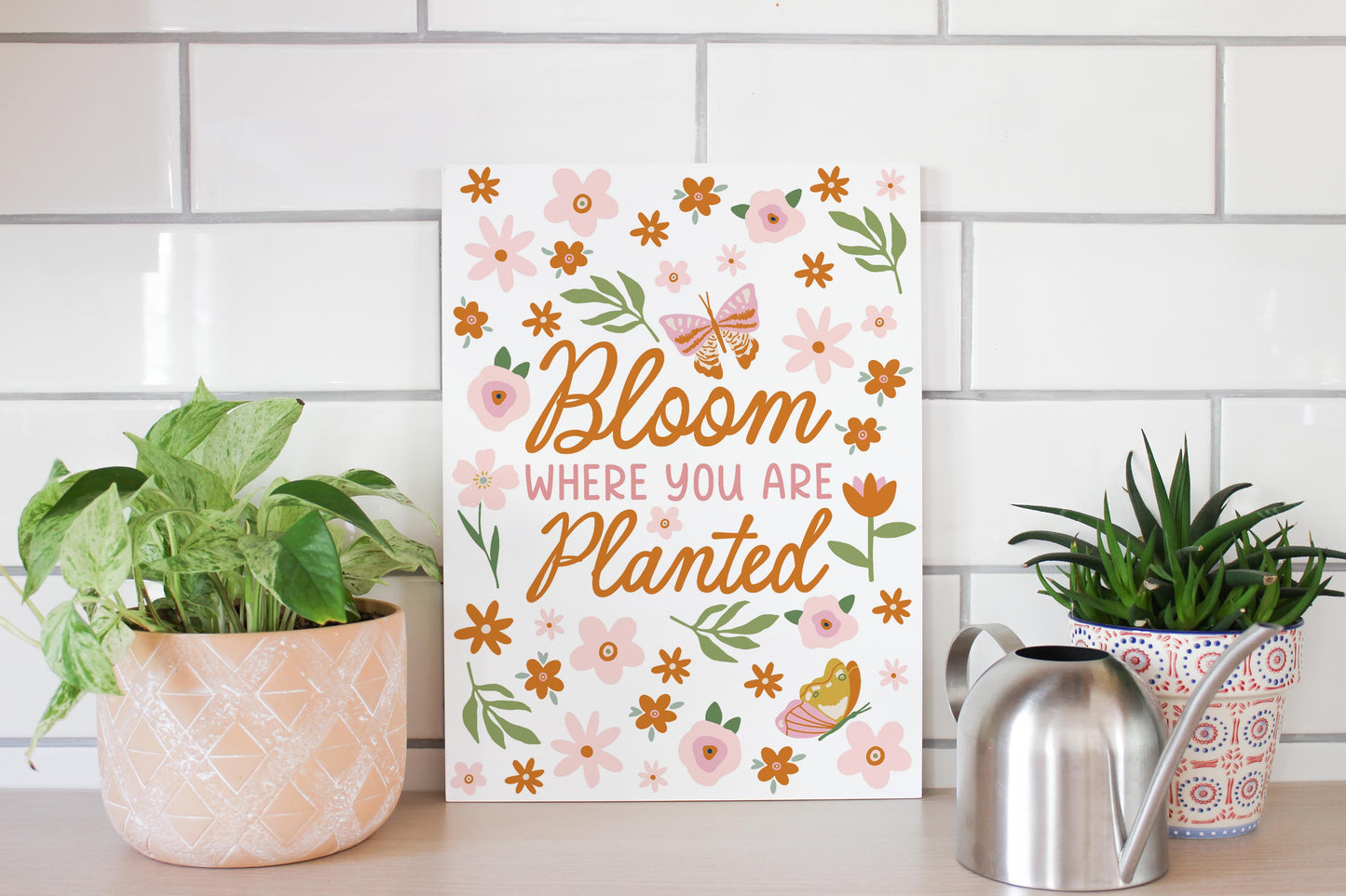 12x16 Wood Plaque-Spring Bloom Where You Are Planted