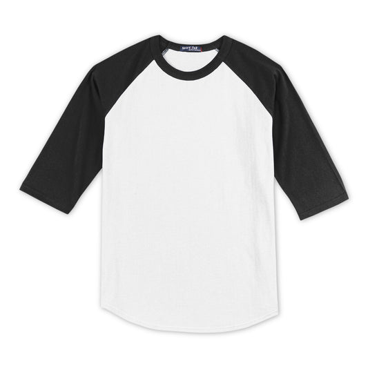 XL Custom Sport-Tek® Youth Colorblock Raglan  Black/White