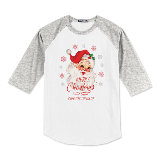 Sport-Tek® Youth Colorblock Raglan Grey/White-Classic Santa City & State