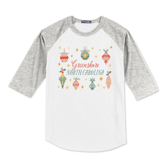 Sport-Tek® Youth Colorblock Raglan Grey/White-Ornament Gems