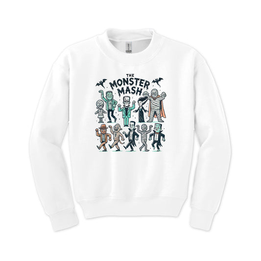 Youth Crewneck White - Monster Mash