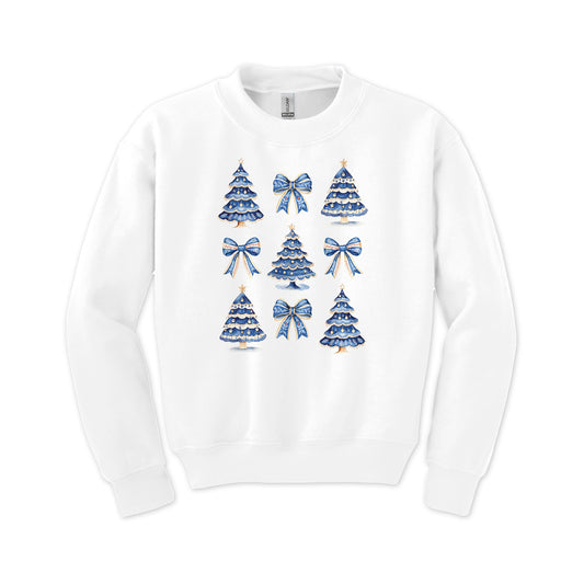Gildan Youth Crewneck White-Blue Noel - A Grand Millennial Christmas -0