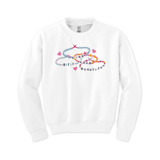 Gildan Youth Crewneck White-Friendship Bracelets