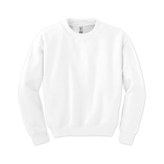 XL Custom Gildan Youth Crewneck White