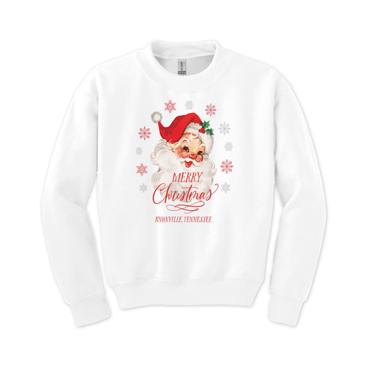 Gildan Youth Crewneck White-Classic Santa City & State