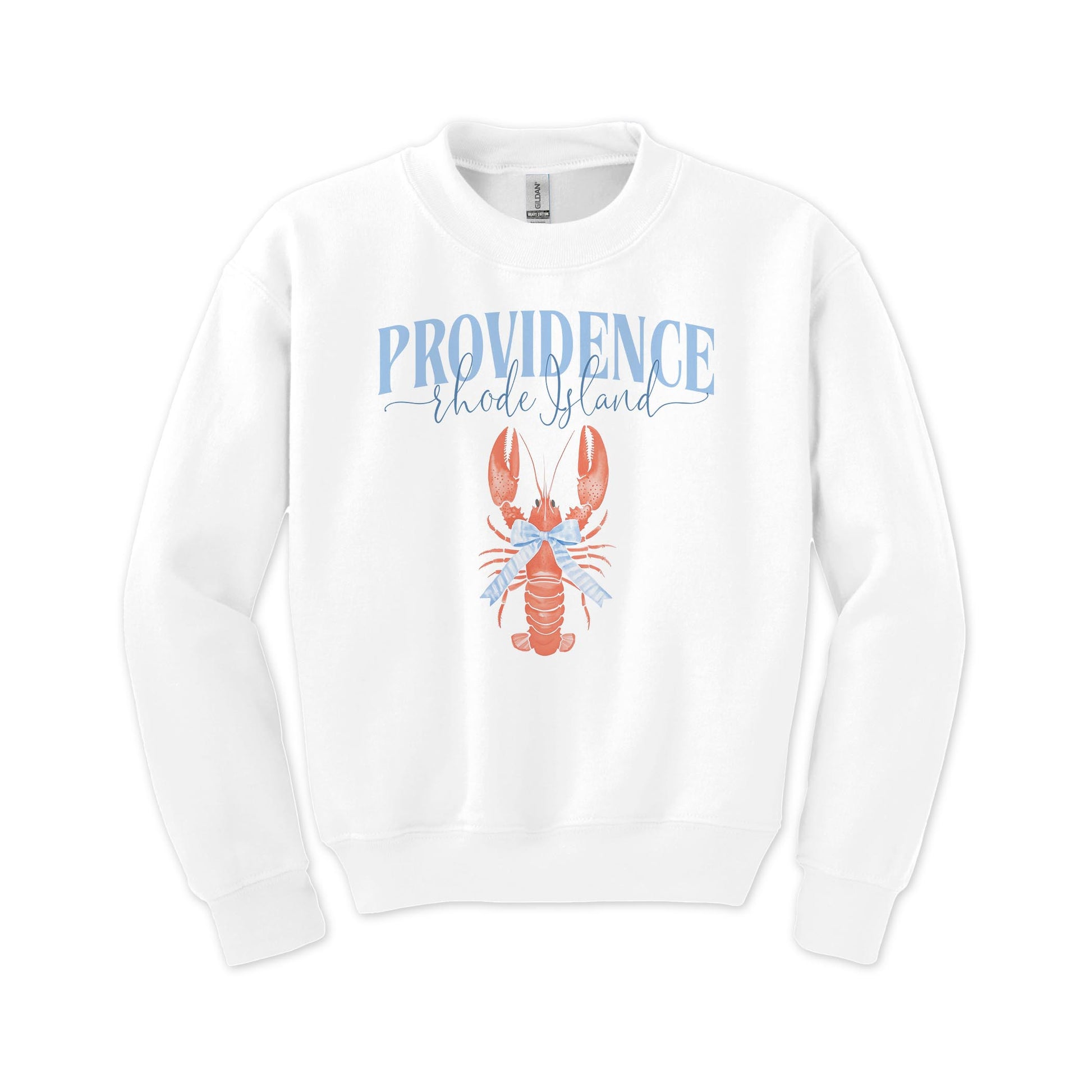 Gildan Youth Crewneck White-Love+Local New England Tides -0