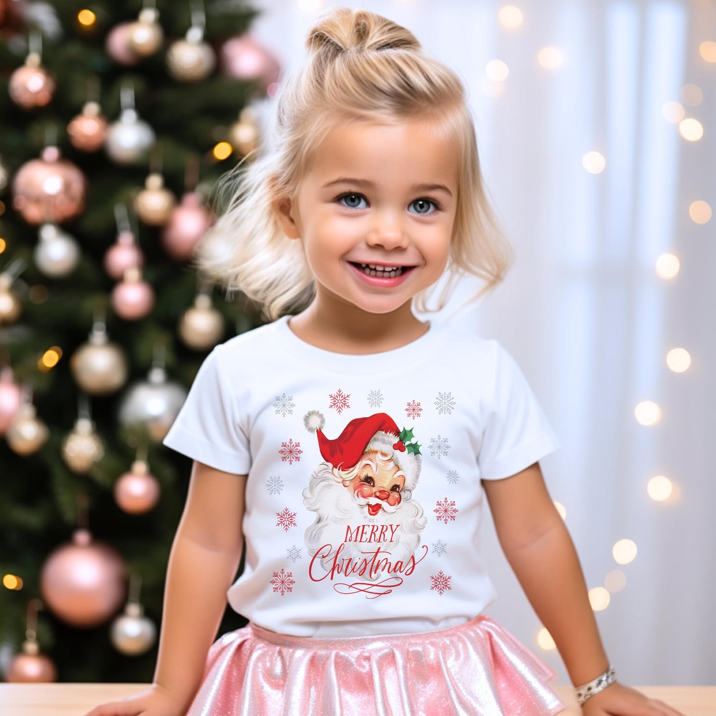 Bella Canvas Youth T-Shirt White-Classic Santa