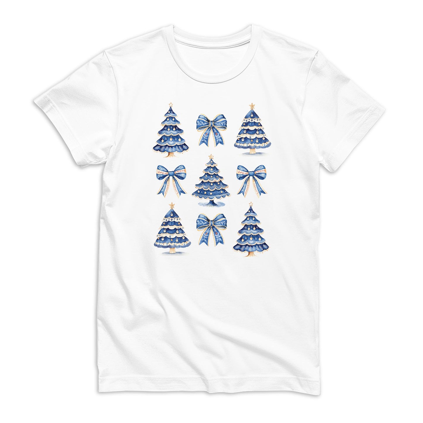 Bella Canvas Youth T-Shirt White-Blue Noel - A Grand Millennial Christmas -0