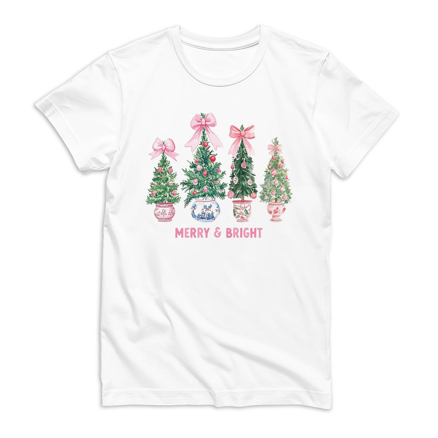 Bella Canvas Youth T-Shirt White-Blush & Baubles - A Grand Millennial Christmas -0