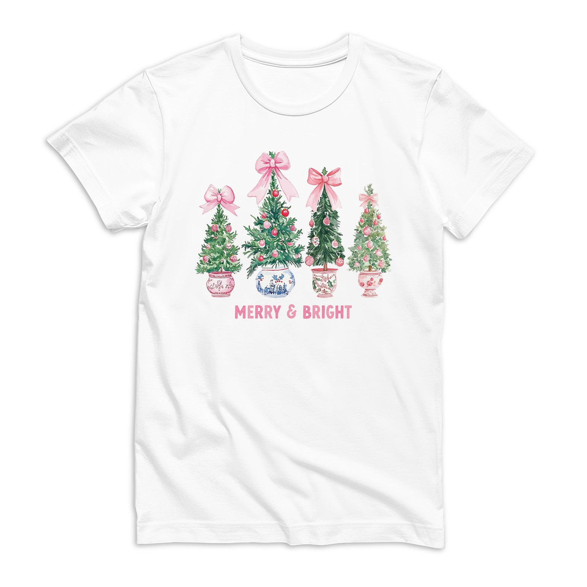Bella Canvas Youth T-Shirt White-Blush & Baubles - A Grand Millennial Christmas -0