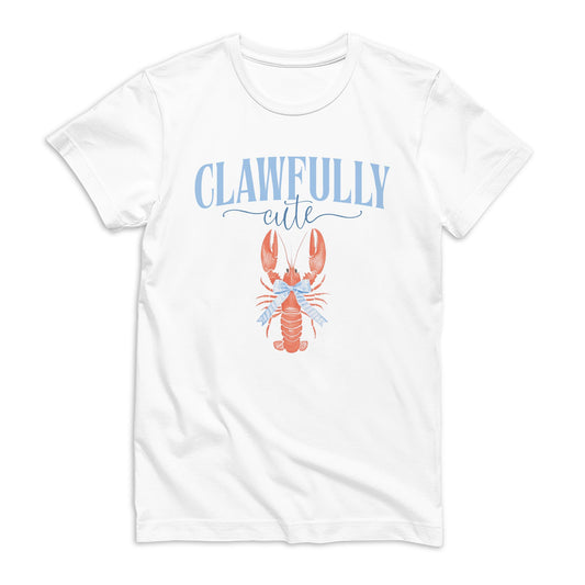 Bella Canvas Youth T-Shirt White-New England Tides Clawfully Cute -0