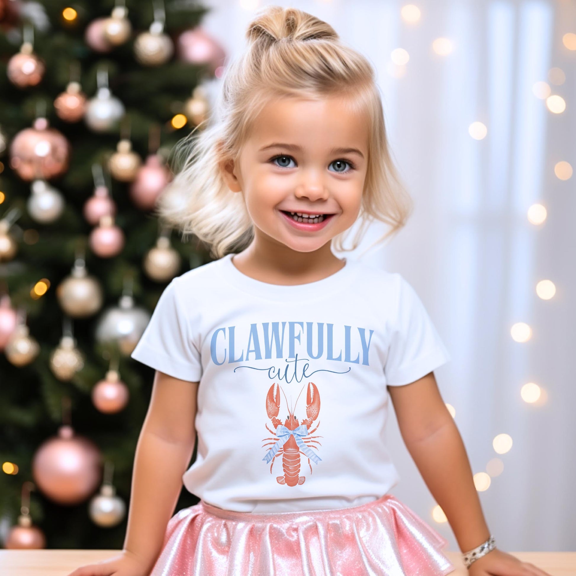 Bella Canvas Youth T-Shirt White-New England Tides Clawfully Cute -3