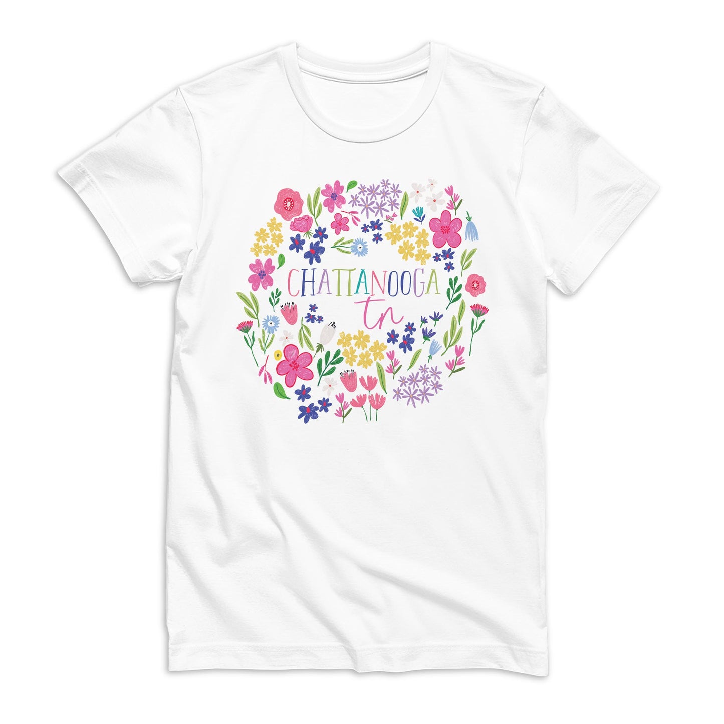 Bella Canvas Youth T-Shirt White-Flower Confetti City & State -0