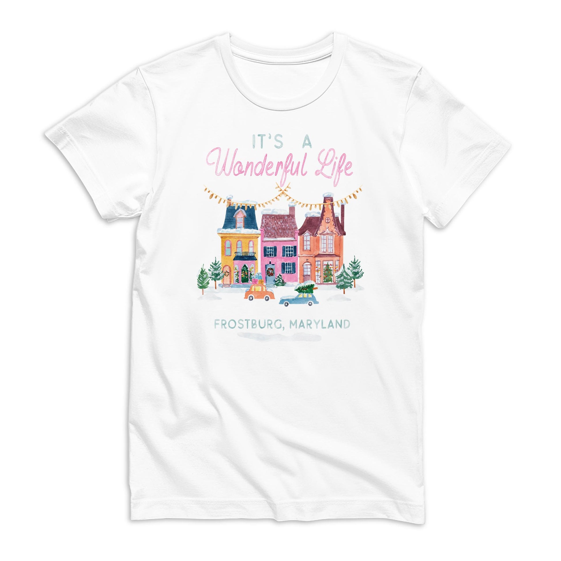 Bella Canvas Youth T-Shirt White-L+L It's A Wonderful Life -0