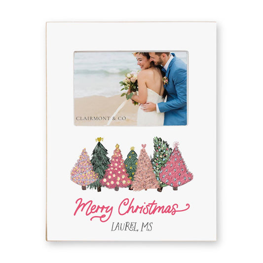Love+Local 4x6 Picture Frame | Pink Christmas Trees