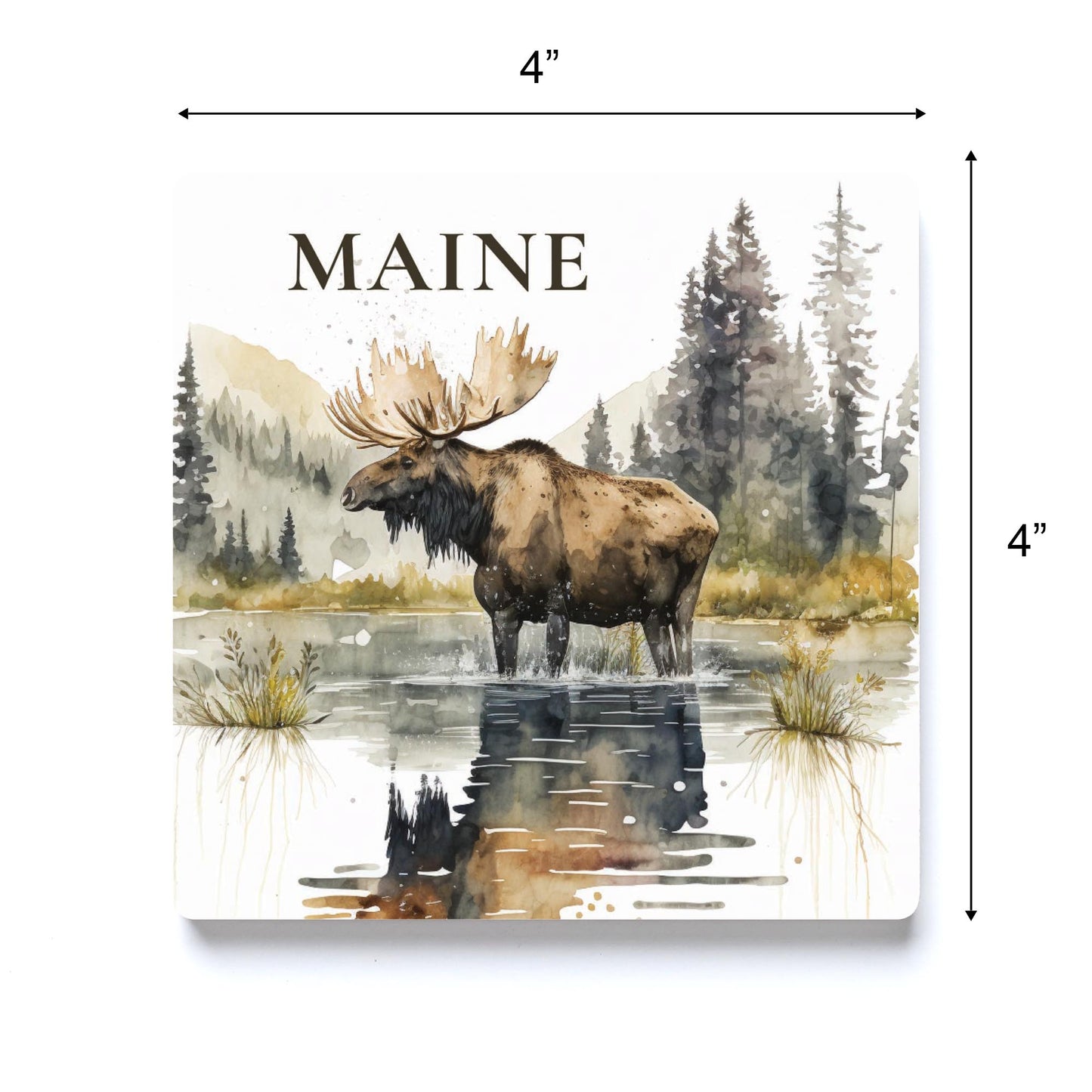 Maine Watercolor Moose