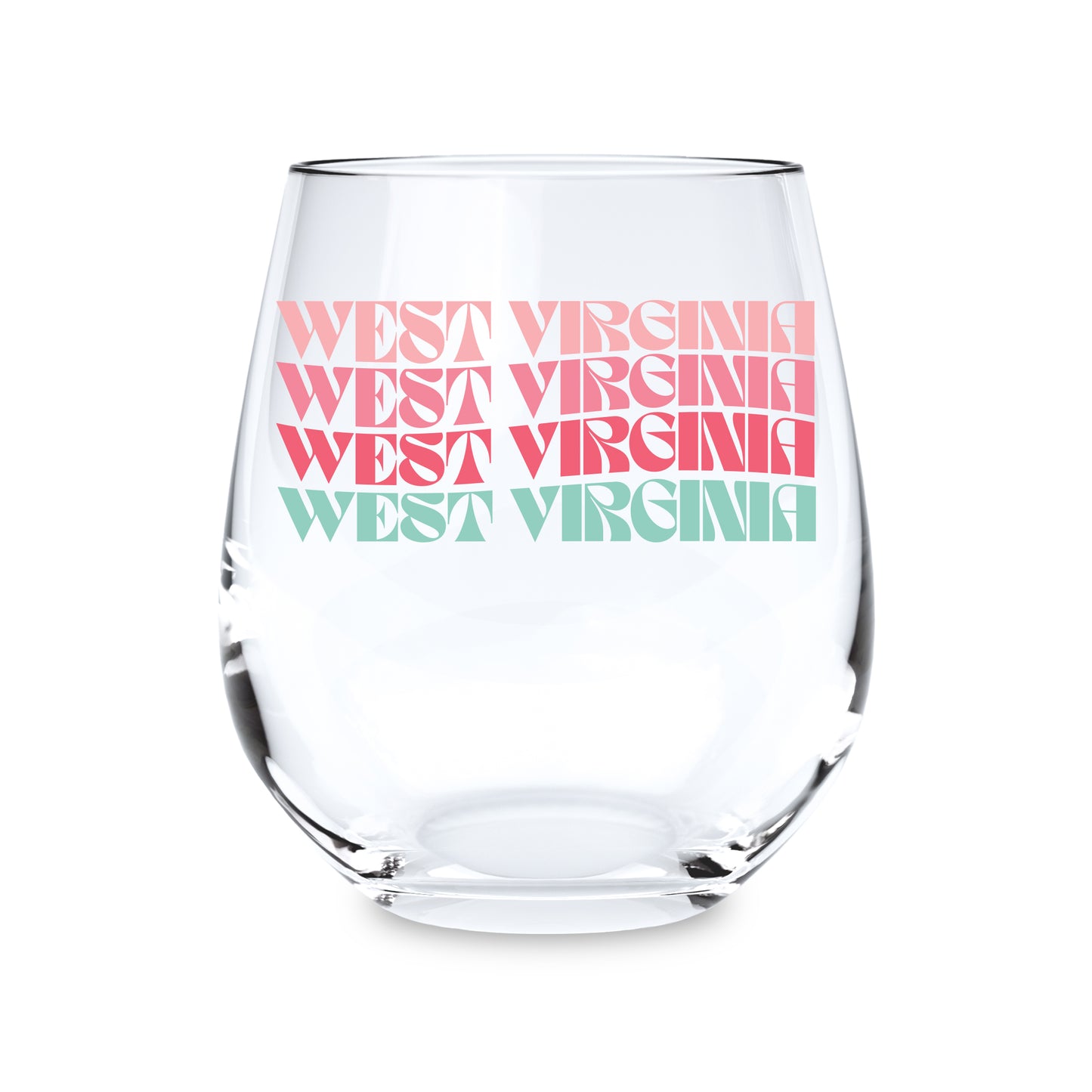 Stemless Wine Glass Retro Wave West Virginia