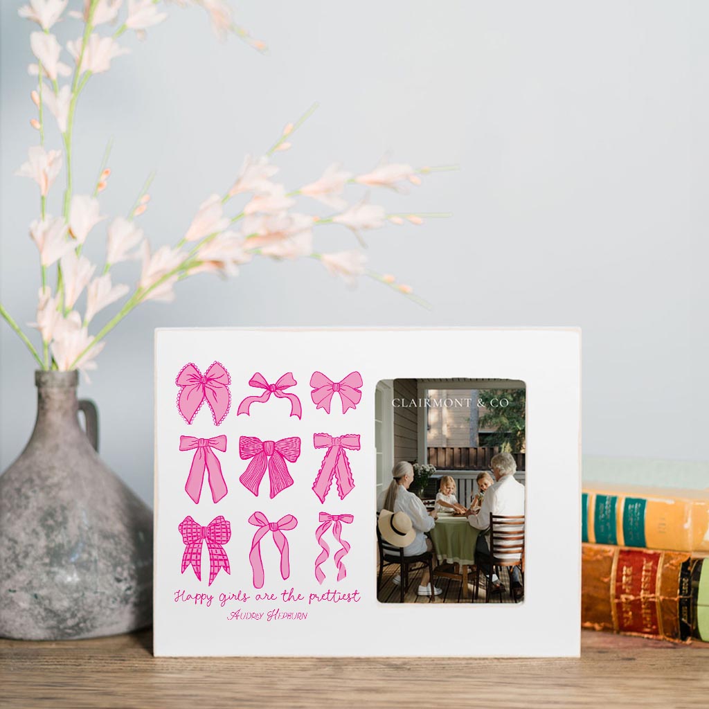 Preppy Bows 4x6 Picture Frame | Pink Preppy Bows