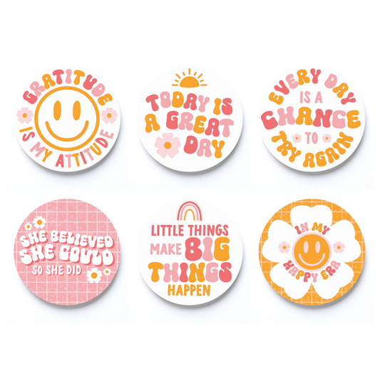 Happy Notes Car Coaster Pre-Pack 6 Style