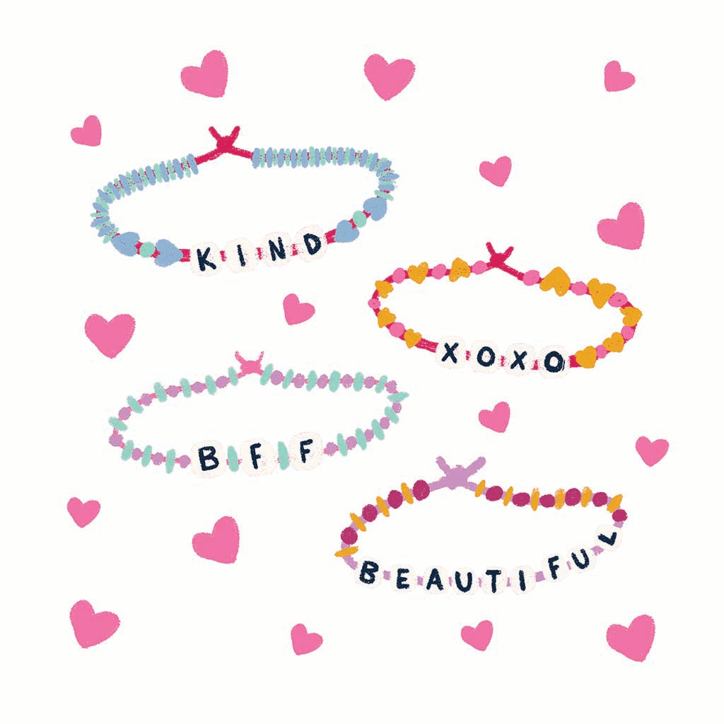 Car Coaster-Friendship Bracelet Hearts -7