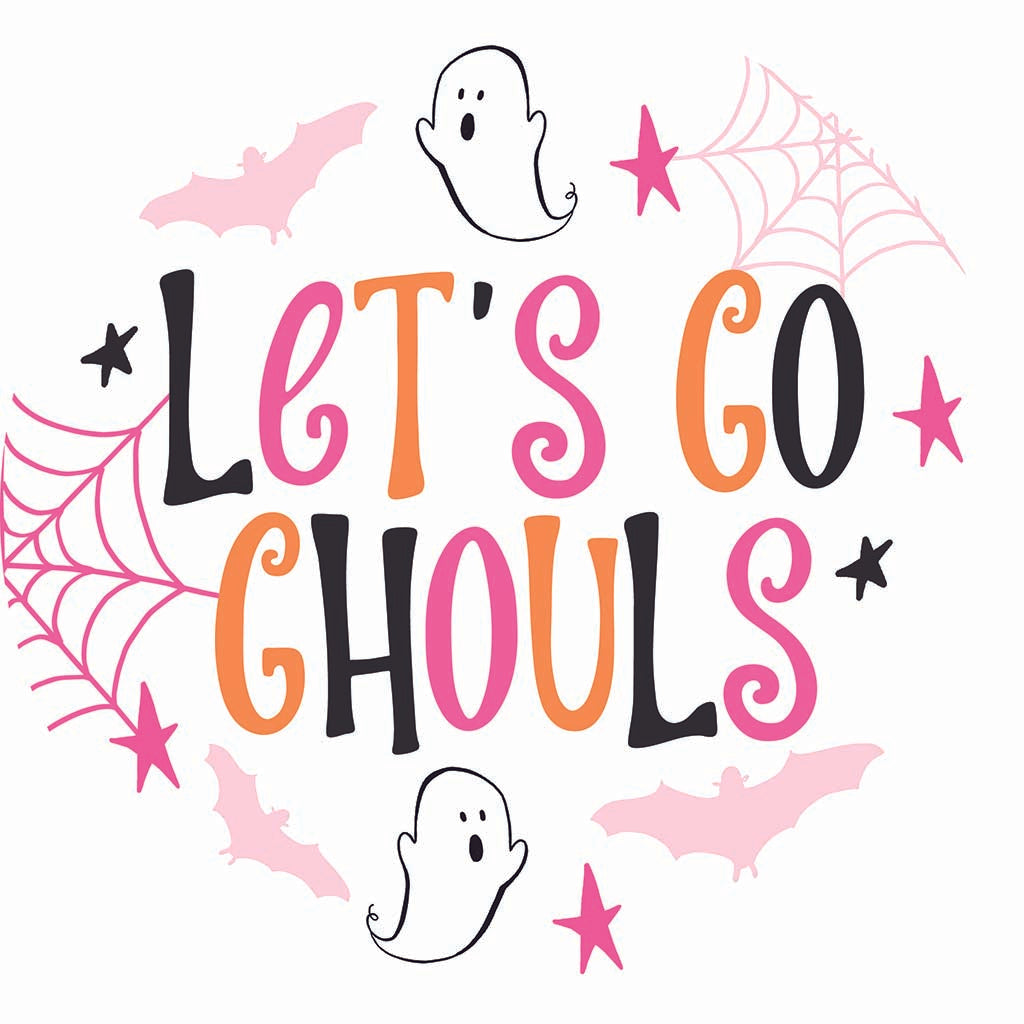 Ceramic Round Coaster-Happy Ghost Let's Go Ghouls -7