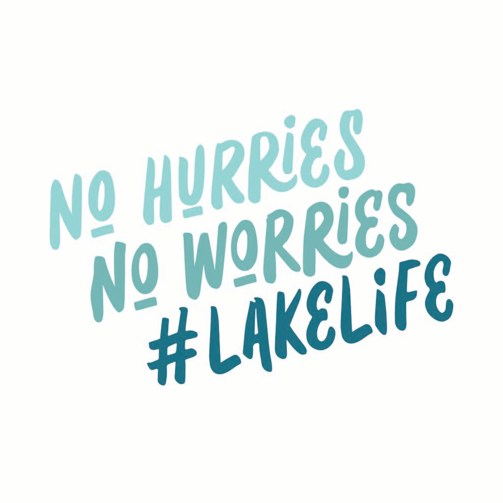 Ceramic Round Coaster-No Hurries No Worries Lake Life -7