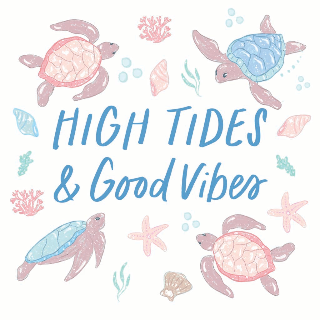 Car Coaster-High Tides & Good Vibes Pastel Turtles -7