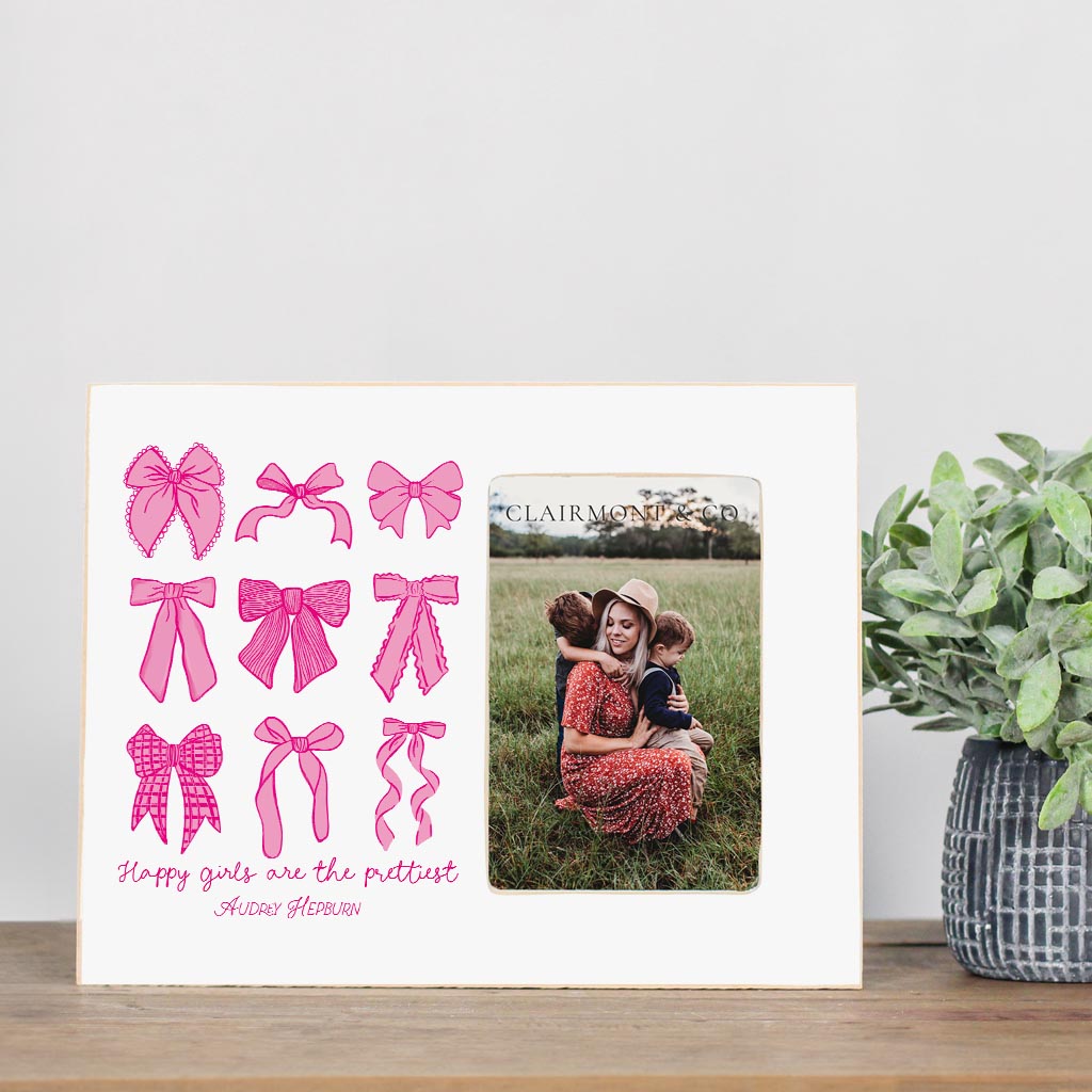 Preppy Bows 4x6 Picture Frame | Pink Preppy Bows