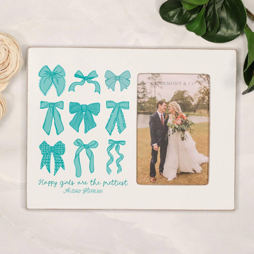 Preppy Bows 4x6 Picture Frame | Blue Preppy Bows