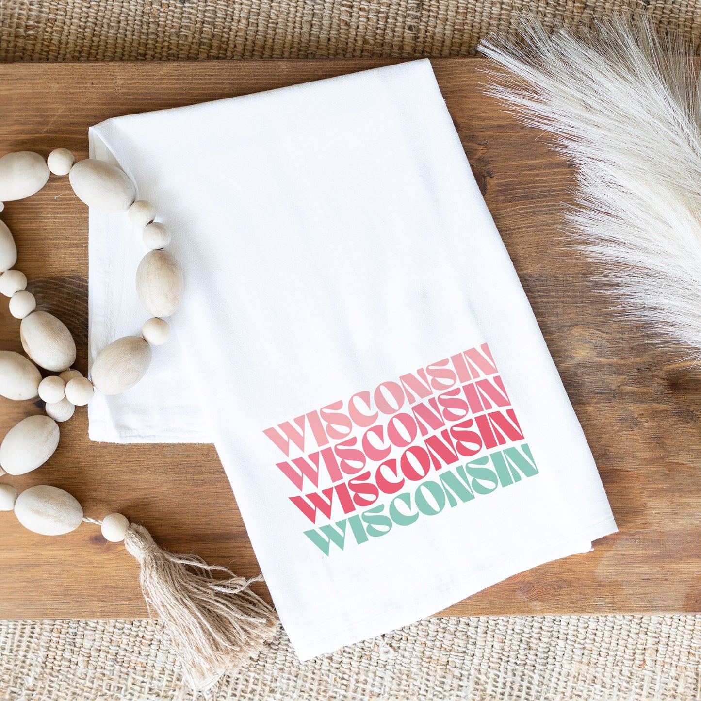 Tea Towel Retro Wave Wisconsin