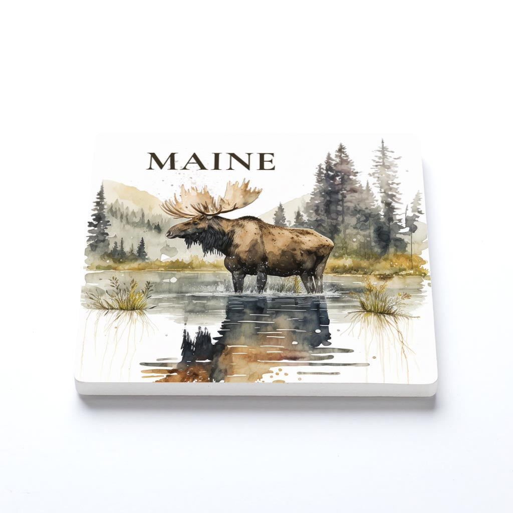 Maine Watercolor Moose