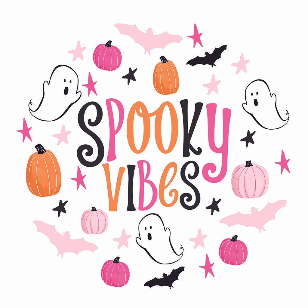 Ceramic Square Coaster-Happy Ghost Spooky Vibes -7