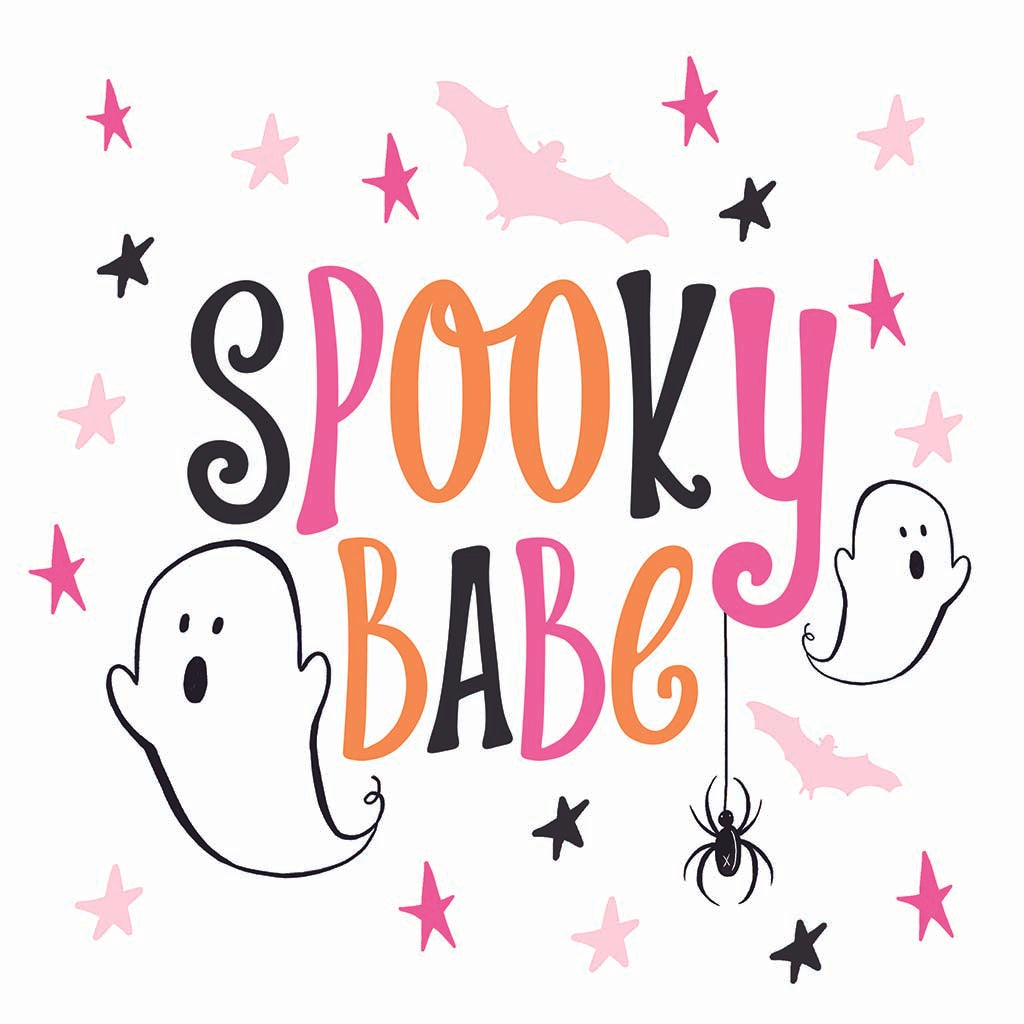 Ceramic Square Coaster-Happy Ghost Spooky Babe -7