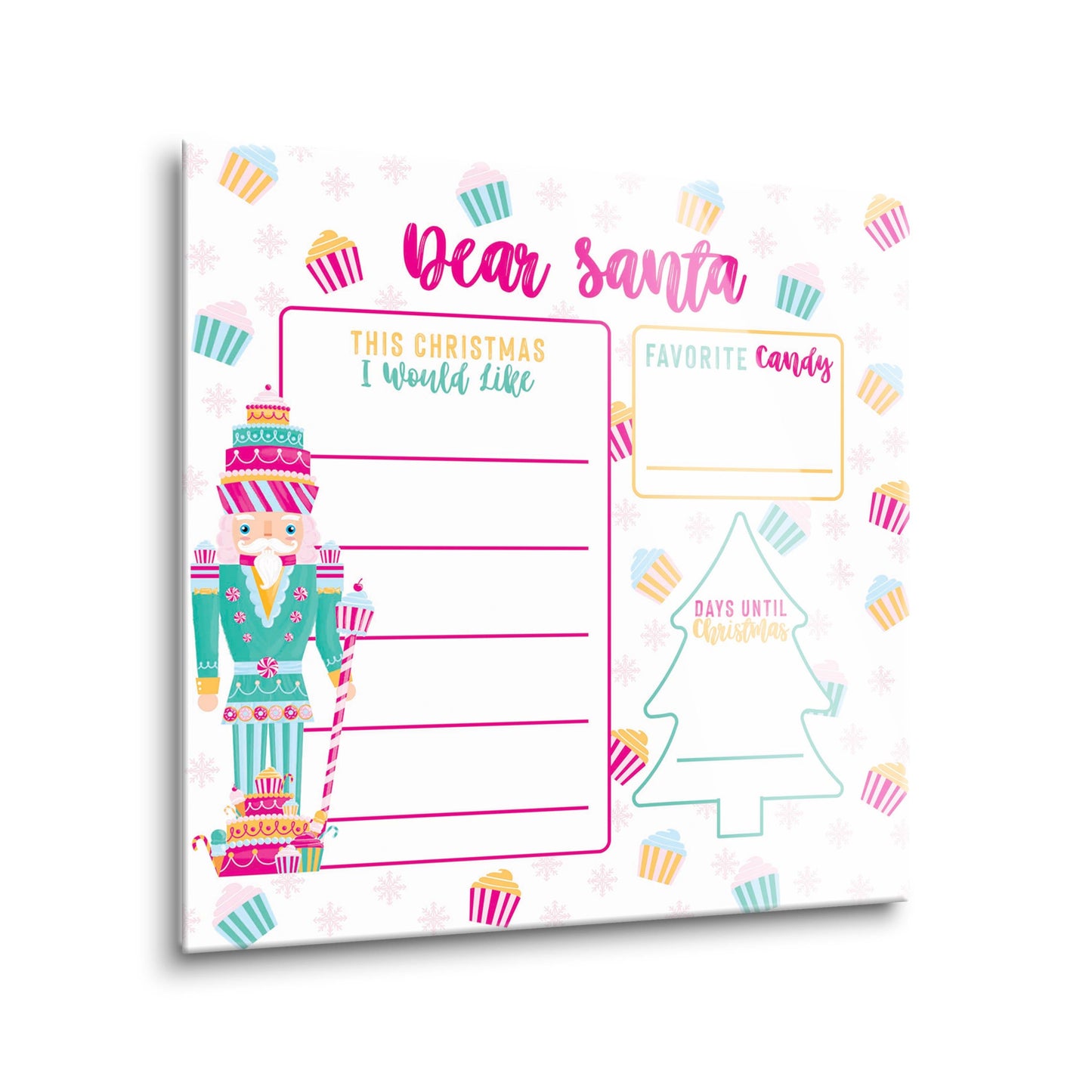 Pink Candyland Nutcracker Dear Santa | 8x8