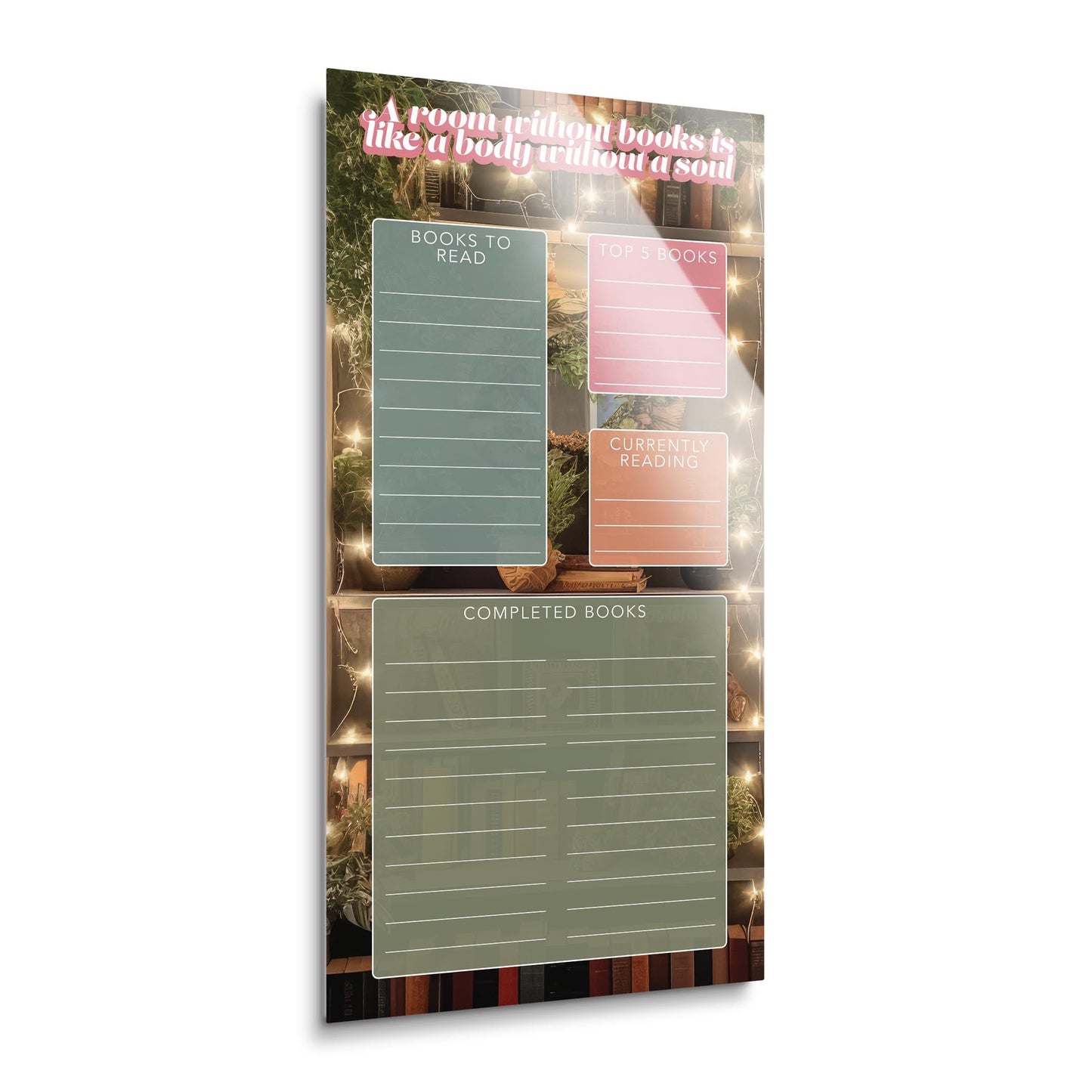 Lighted Book Nook Reading Tracker | 12x24