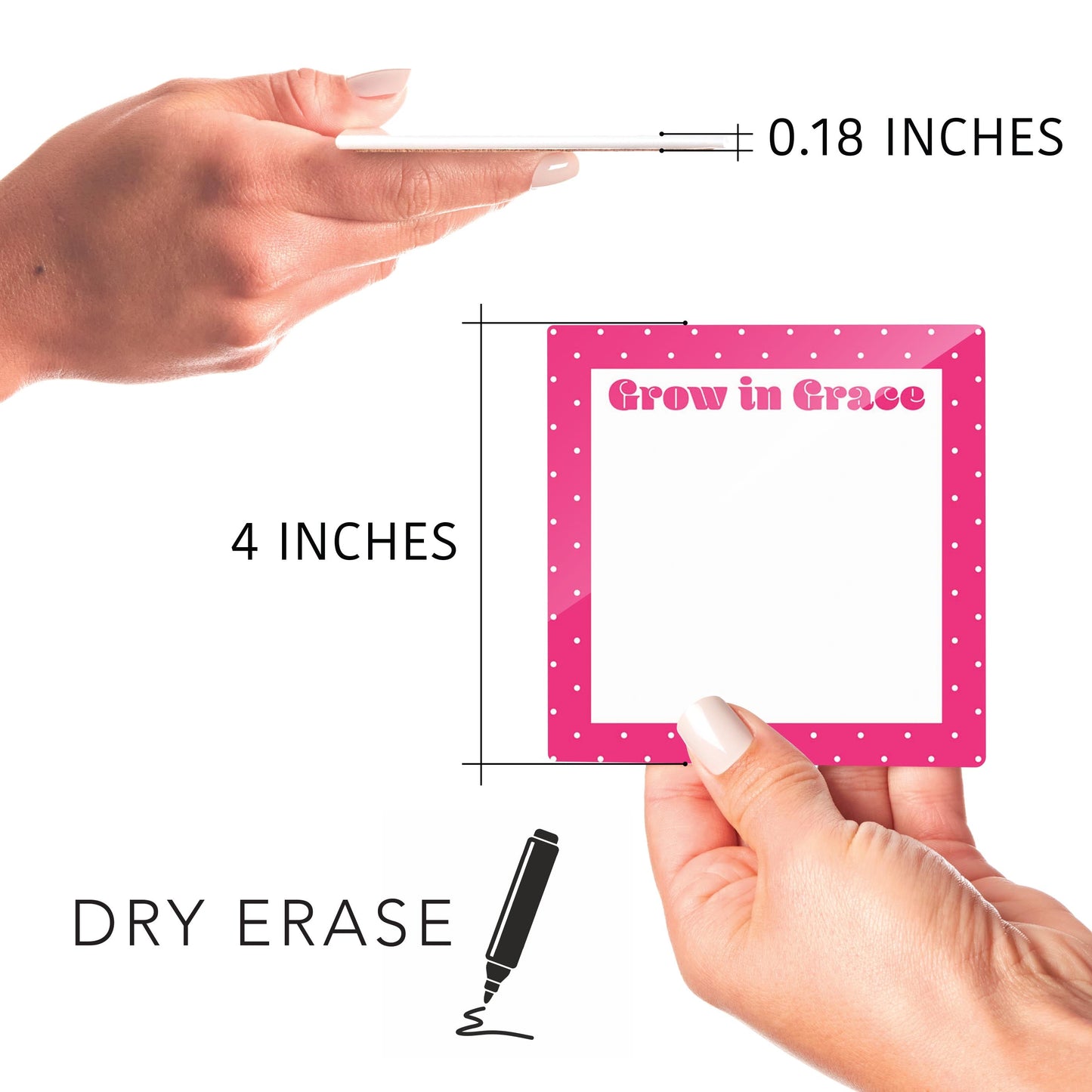 Graduation 2024 Pink Polka Dot Grow In Grace | 4x4