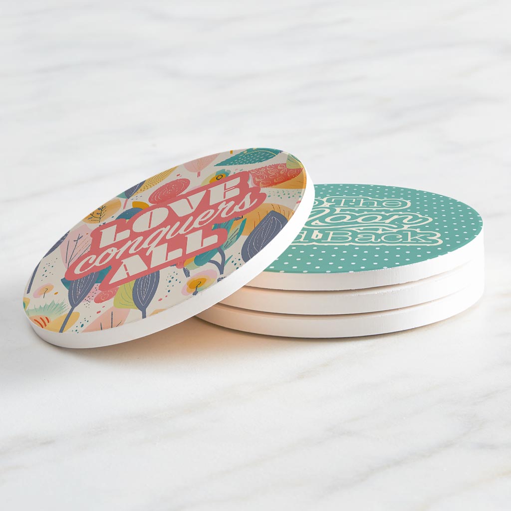 Valentine's Offset Circle Coaster Set | 4x4