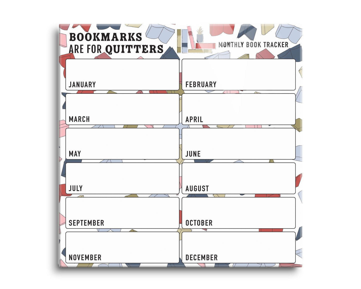 Yearly Book Tracker Bookmarks are for Quitters | 8x8