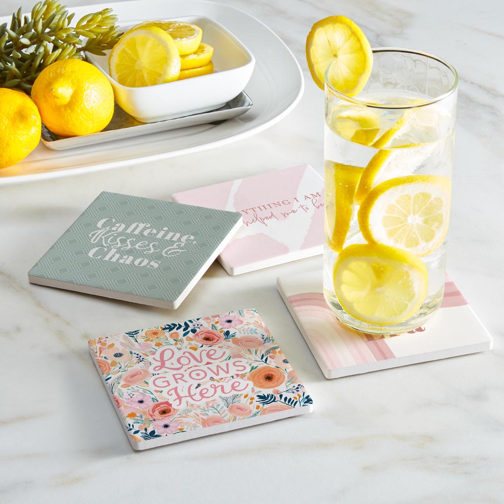 Mother's Day Offset Square Coaster Set | 4x4