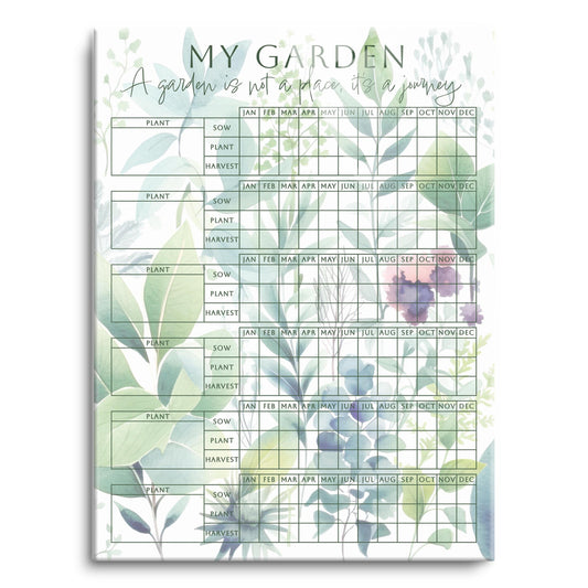Garden Planner Garden is a Journey Painted Leaves | 12x16