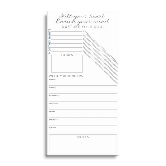 Minimalistic White Nurture Your Soul Habit Tracker | 12x24