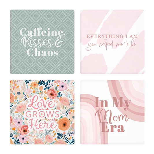 Mother's Day Offset Square Coaster Set | 4x4