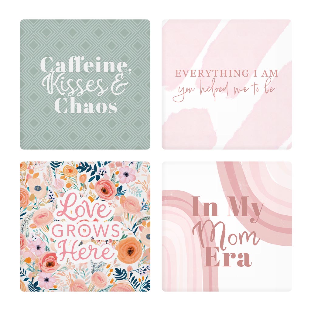 Mother's Day Offset Square Coaster Set | 4x4