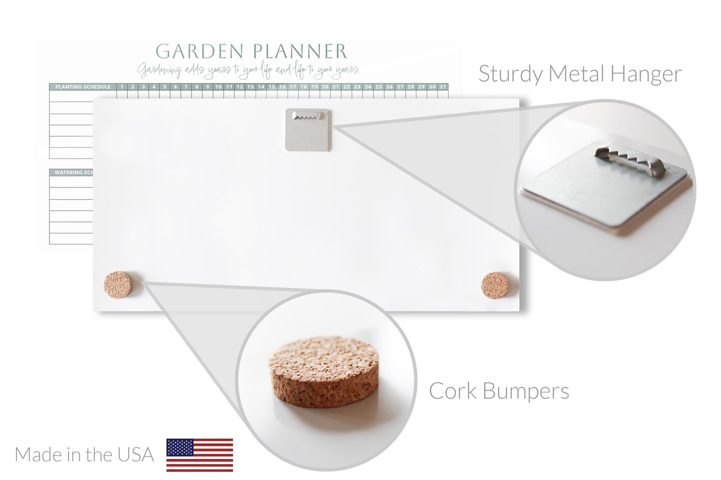 Garden Planner White and Green | 16x8