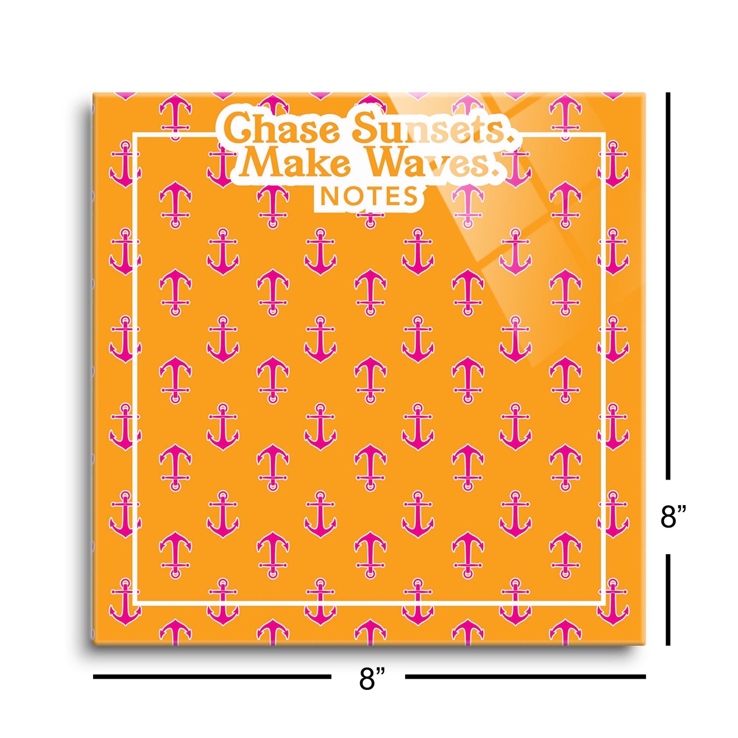 Coastal Chase Sunsets Make Waves Notes Orange | 8x8