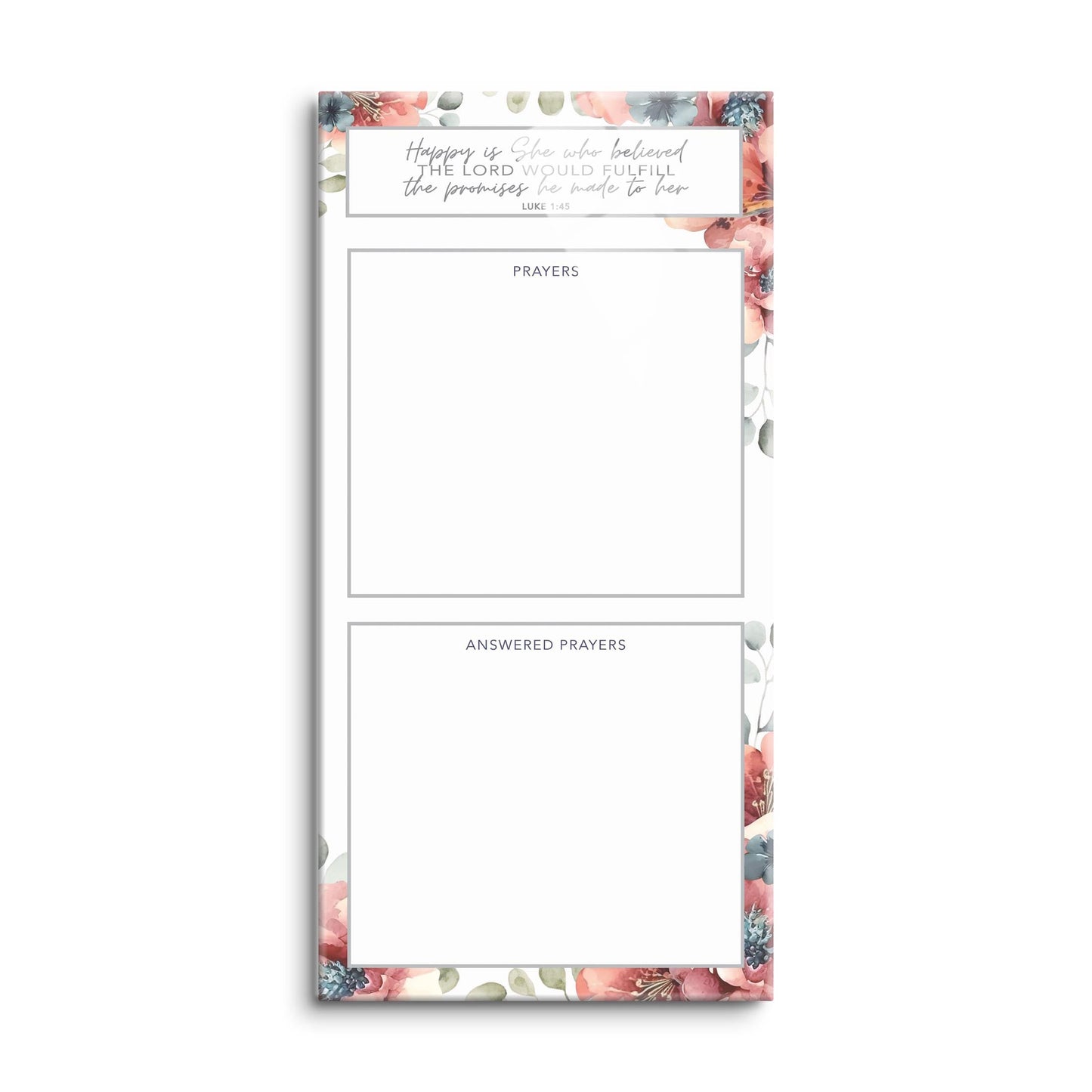 Floral Happy Is She Prayer Tracker | 8x16