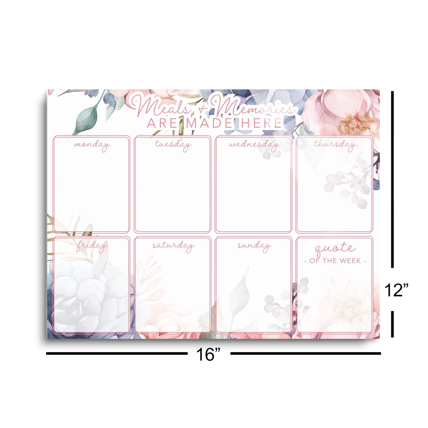 Floral Meals & Memories Weekly Menu | 16x12