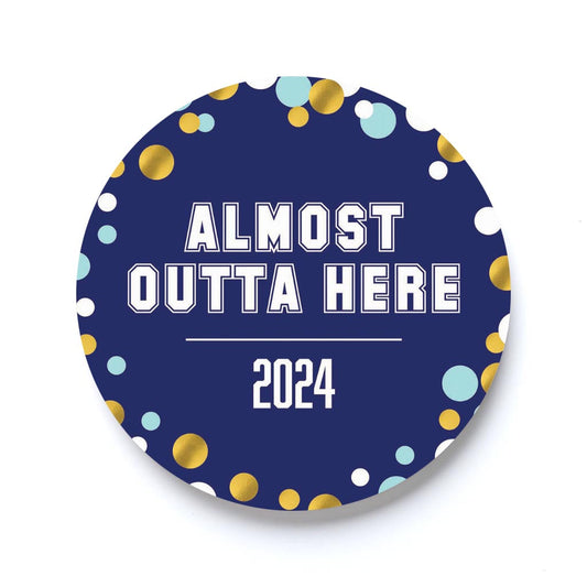 Graduation 2024 Outta Here Blue Confetti | 2.65x2.65