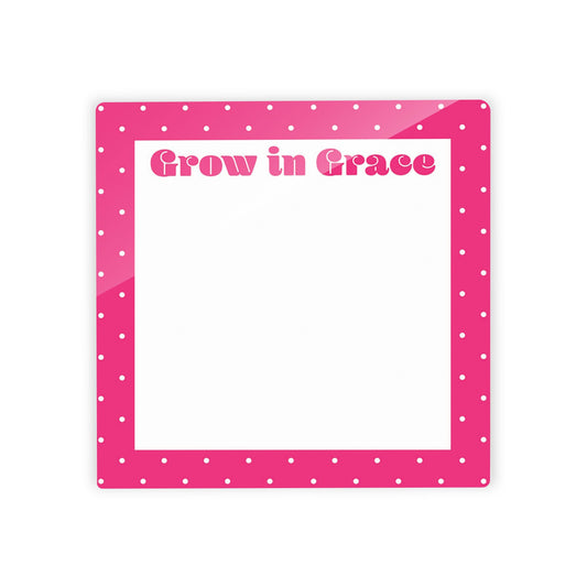 Graduation 2024 Pink Polka Dot Grow In Grace | 4x4