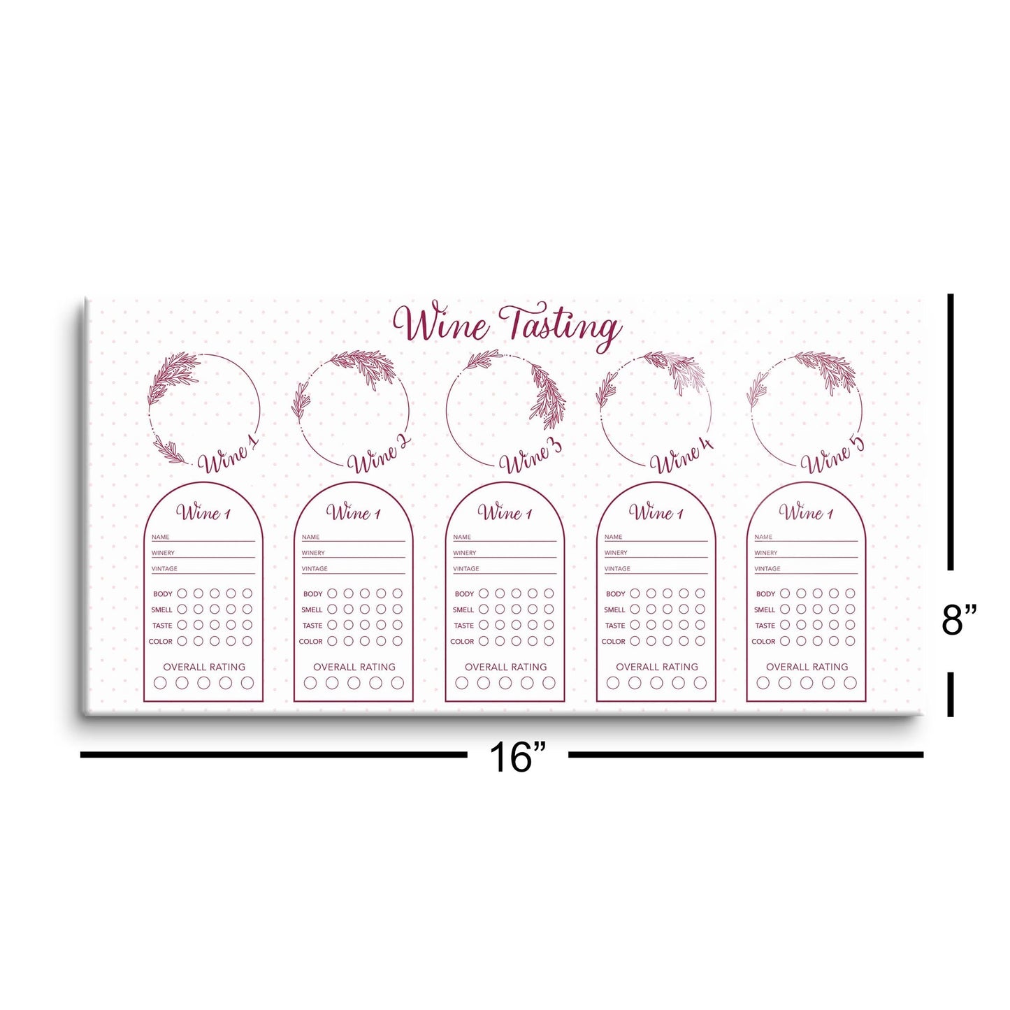 Wine Tasting Tracker White | 16x8